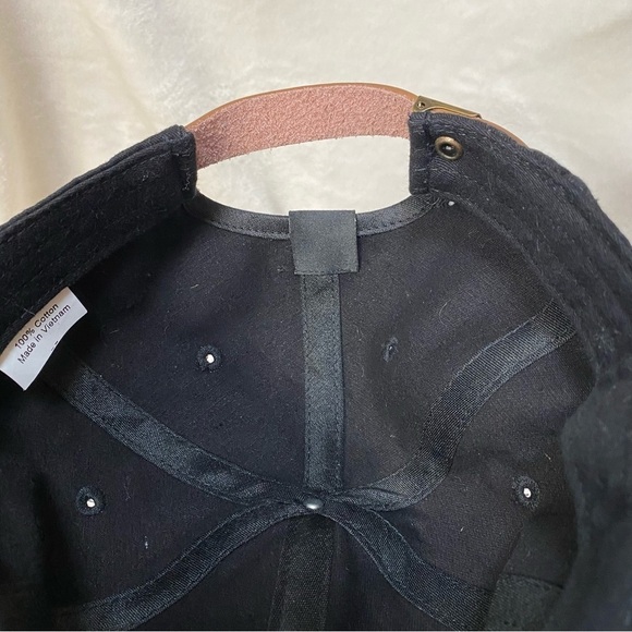 Evan Williams Bourbon Whiskey Black Cap/ Hat Leather Logo Adjustable - Picture 10 of 10